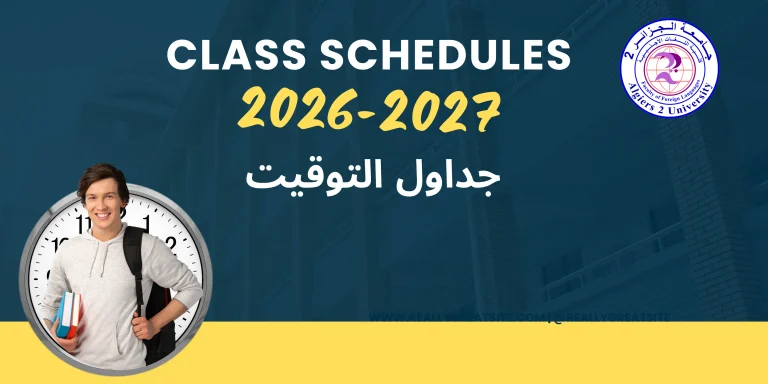Timetables : 2026-2027
